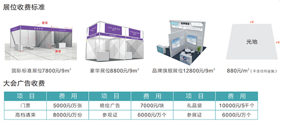 展位收费标准 展位收费标准
